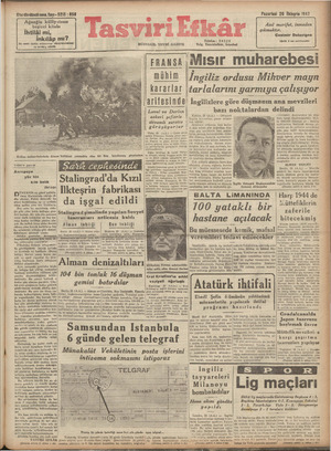 Tasviri Efkar Gazetesi 26 Ekim 1942 kapağı