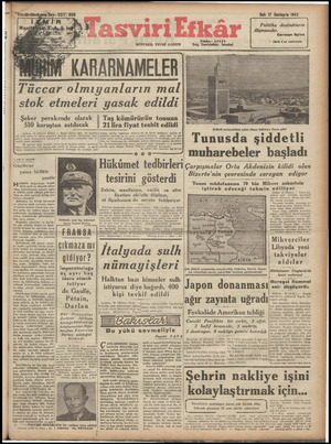 Tasviri Efkar Gazetesi 17 Kasım 1942 kapağı
