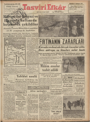 Tasviri Efkar Gazetesi 21 Kasım 1942 kapağı