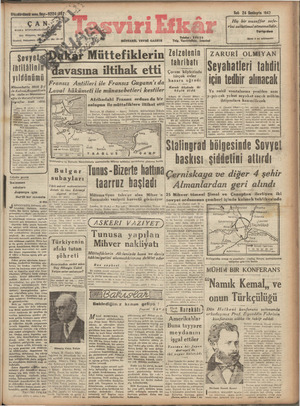 Tasviri Efkar Gazetesi 24 Kasım 1942 kapağı