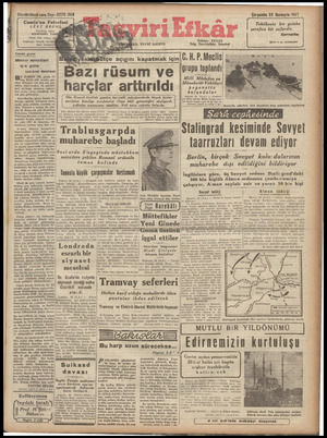Tasviri Efkar Gazetesi 25 Kasım 1942 kapağı
