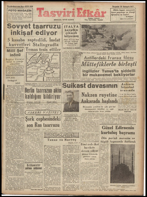 Tasviri Efkar Gazetesi 26 Kasım 1942 kapağı