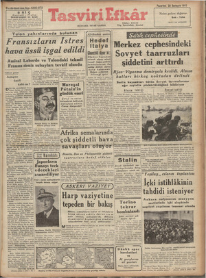 Tasviri Efkar Gazetesi 30 Kasım 1942 kapağı