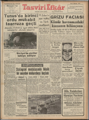 Tasviri Efkar Gazetesi 8 Aralık 1942 kapağı
