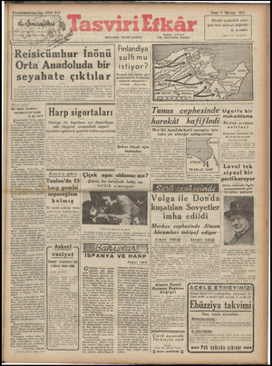 Tasviri Efkar Gazetesi 11 Aralık 1942 kapağı