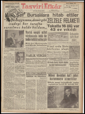 Tasviri Efkar Gazetesi 22 Aralık 1942 kapağı