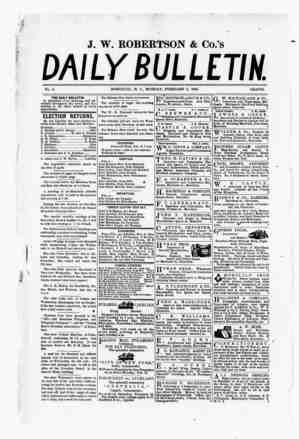 The Daily Bulletin Newspaper February 6, 1882 kapağı