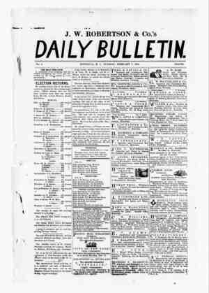 The Daily Bulletin Newspaper February 7, 1882 kapağı