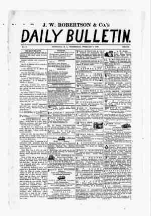 The Daily Bulletin Newspaper February 8, 1882 kapağı