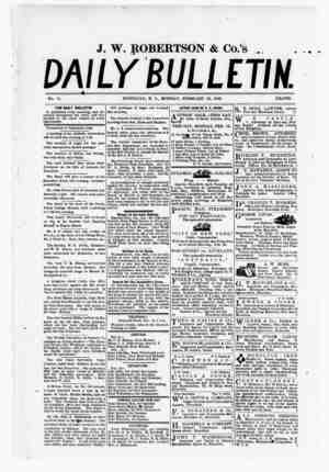 The Daily Bulletin Newspaper February 13, 1882 kapağı