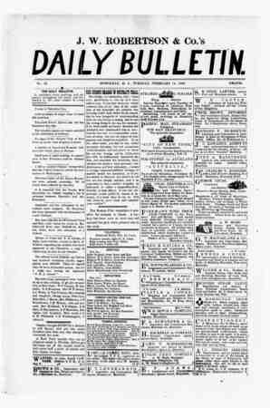 The Daily Bulletin Newspaper February 14, 1882 kapağı