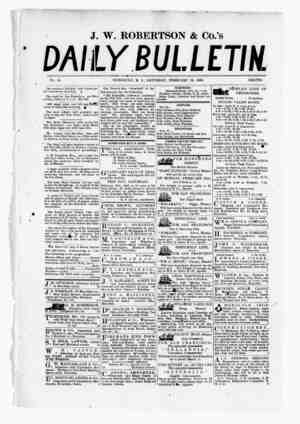 The Daily Bulletin Newspaper February 18, 1882 kapağı