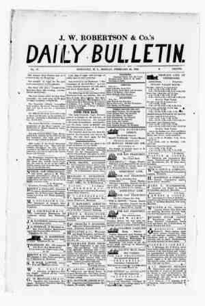 The Daily Bulletin Newspaper February 20, 1882 kapağı