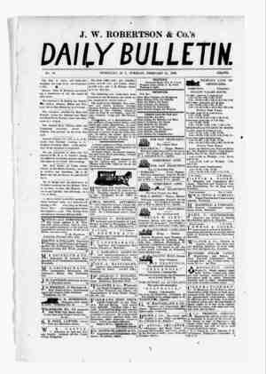 The Daily Bulletin Newspaper February 21, 1882 kapağı