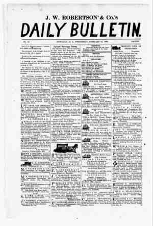 The Daily Bulletin Newspaper February 22, 1882 kapağı