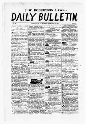 The Daily Bulletin Newspaper February 23, 1882 kapağı