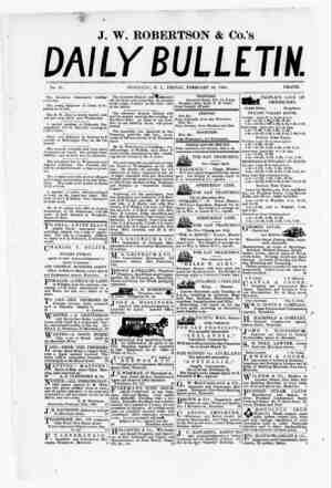 The Daily Bulletin Newspaper February 24, 1882 kapağı