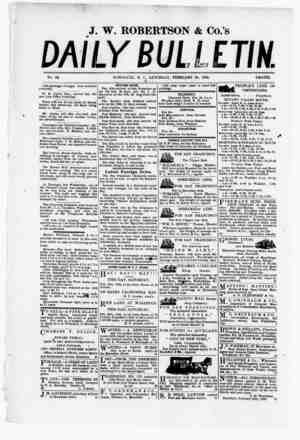 The Daily Bulletin Newspaper February 25, 1882 kapağı