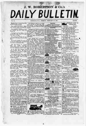 The Daily Bulletin Gazetesi 28 Şubat 1882 kapağı