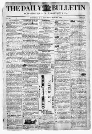 The Daily Bulletin Gazetesi 4 Mart 1882 kapağı