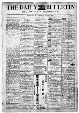 The Daily Bulletin Gazetesi 6 Mart 1882 kapağı