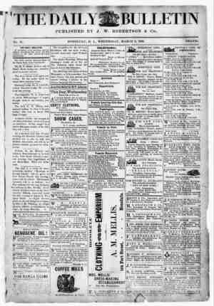 The Daily Bulletin Gazetesi 8 Mart 1882 kapağı