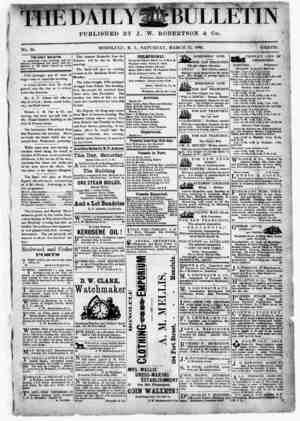 The Daily Bulletin Newspaper March 11, 1882 kapağı