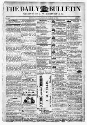 The Daily Bulletin Gazetesi 13 Mart 1882 kapağı