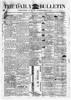 The Daily Bulletin Newspaper March 14, 1882 kapağı