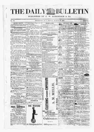The Daily Bulletin Gazetesi 17 Mart 1882 kapağı