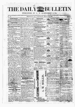 The Daily Bulletin Gazetesi 18 Mart 1882 kapağı