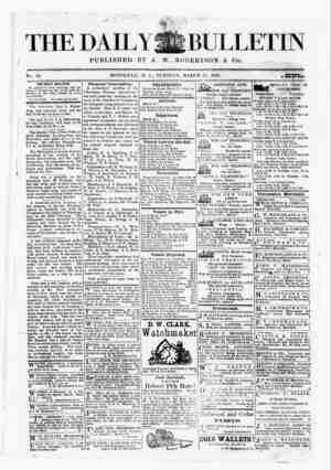 The Daily Bulletin Gazetesi 21 Mart 1882 kapağı