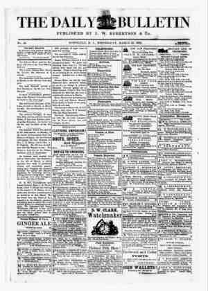 The Daily Bulletin Newspaper March 22, 1882 kapağı