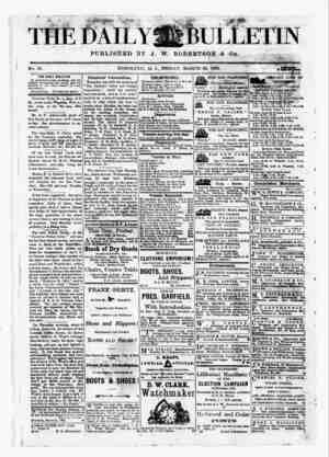 The Daily Bulletin Gazetesi 24 Mart 1882 kapağı