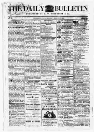 The Daily Bulletin Gazetesi 27 Mart 1882 kapağı