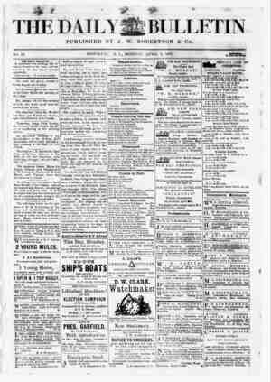 The Daily Bulletin Newspaper April 3, 1882 kapağı