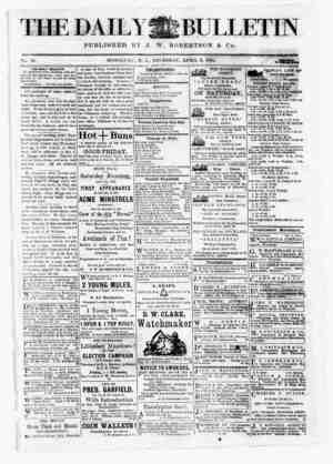The Daily Bulletin Gazetesi 6 Nisan 1882 kapağı