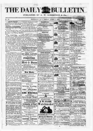 The Daily Bulletin Gazetesi 7 Nisan 1882 kapağı