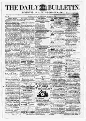 The Daily Bulletin Gazetesi 10 Nisan 1882 kapağı