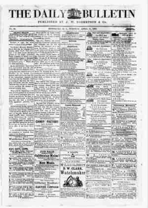 The Daily Bulletin Newspaper April 11, 1882 kapağı