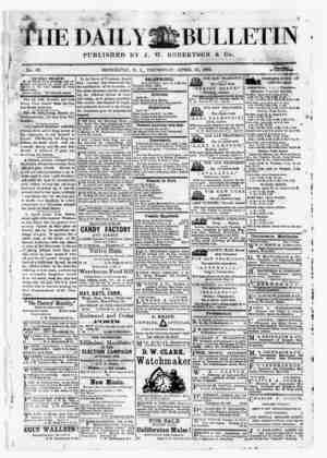 The Daily Bulletin Gazetesi 13 Nisan 1882 kapağı