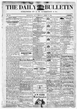 The Daily Bulletin Gazetesi 17 Nisan 1882 kapağı