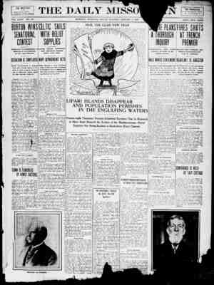 The Daily Missoulian Gazetesi 1 Ocak 1909 kapağı