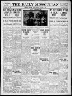 The Daily Missoulian Newspaper January 22, 1909 kapağı