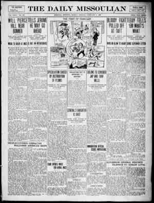 The Daily Missoulian Gazetesi 1 Şubat 1909 kapağı