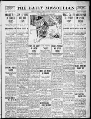 The Daily Missoulian Newspaper February 2, 1909 kapağı