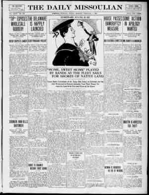 The Daily Missoulian Gazetesi 7 Şubat 1909 kapağı