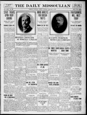 The Daily Missoulian Gazetesi 9 Şubat 1909 kapağı