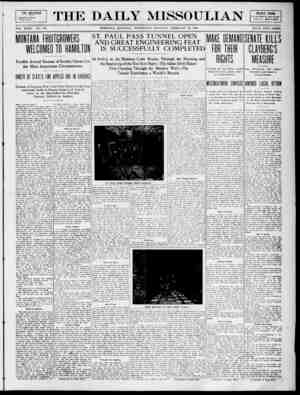 The Daily Missoulian Gazetesi 10 Şubat 1909 kapağı