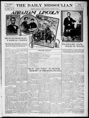 The Daily Missoulian Gazetesi 12 Şubat 1909 kapağı